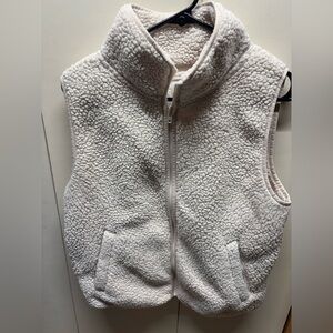 Juniors SO Cream Sherpa Zip Up Vest